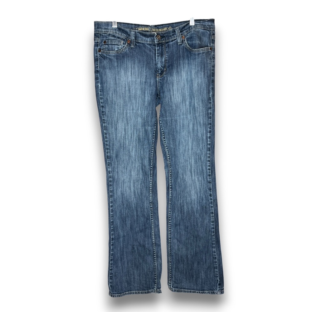 No Boundaries Junior 13 Bootcut Blue Denim Jeans Mid Rise Stretch Nobo Y2K Style